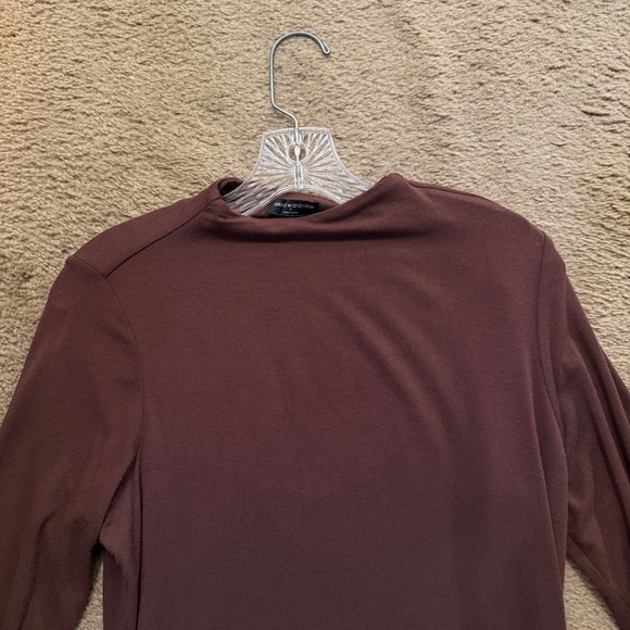 Naked Wardrobe Chocolate Brown Mock‎ Neck SCULPT MINI DRESS CURVE - Picture 4 of 8